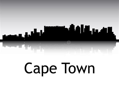 Cape Town City Skyline, South Africa Stock Vector - Illustration of ...