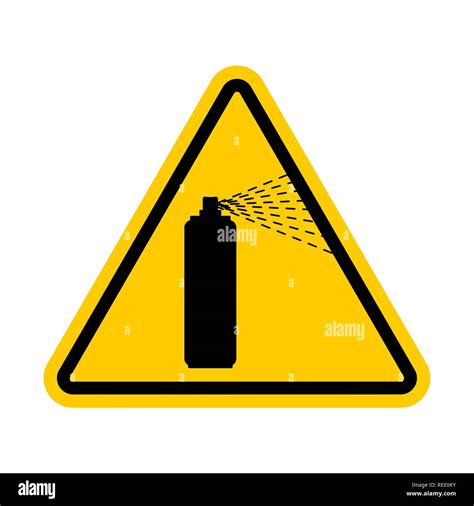 Attention Spray paint bottle. Caution paint can. Yellow triangle road sign Stock Vector Image ...