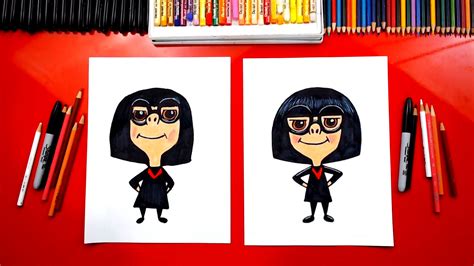 How To Draw Edna Mode From Disney Incredibles 2 - Art For Kids Hub