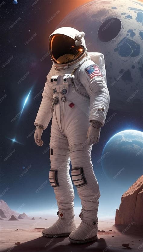 Premium AI Image | A man in a space suit with a space suit on.