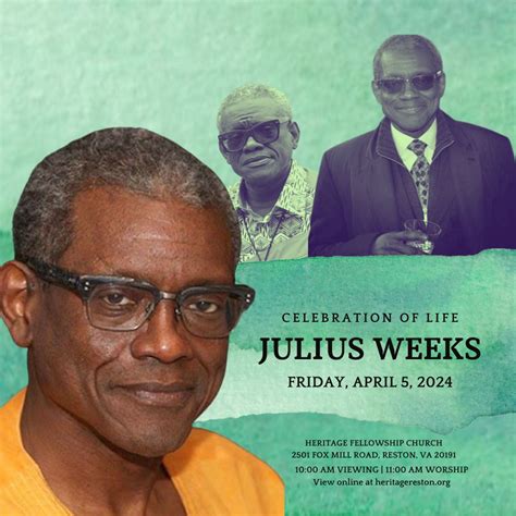 Celebration of Life for Julius Weeks | Heritage Fellowship Church