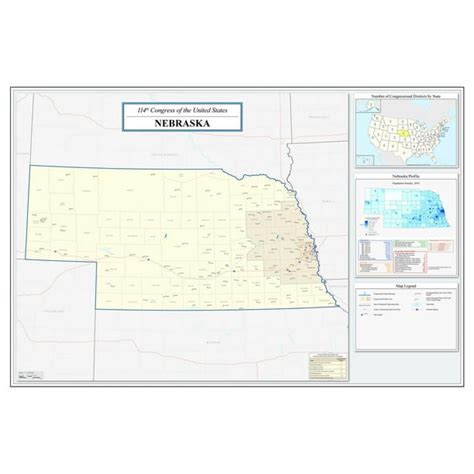 Nebraska Congressional District Map (114th Congress) - 12 Inch By 18 Inch Laminated Poster With ...