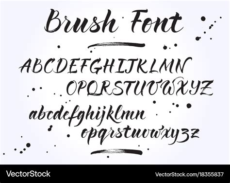 Brush lettering alphabet Royalty Free Vector Image