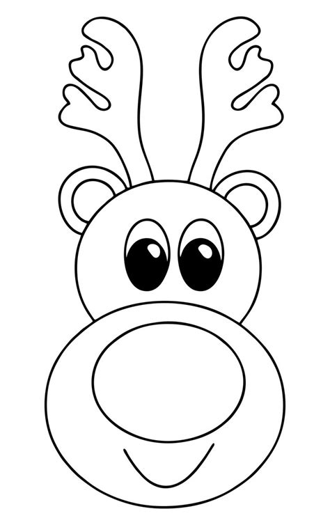 Reindeer Face Template Printable | Reindeer face, Reindeer printable ...