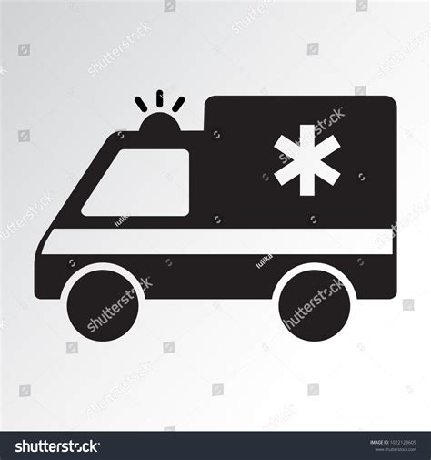 Ambulance Icon Black Silhouette Vector Illustration Stock Vector (Royalty Free) 1022123605 ...