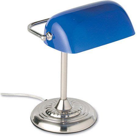 Ledu Traditional 60W Incandescent Banker's Lamp w/ Blue Glass Shade | Bankers lamp, Lamp, Blue glass