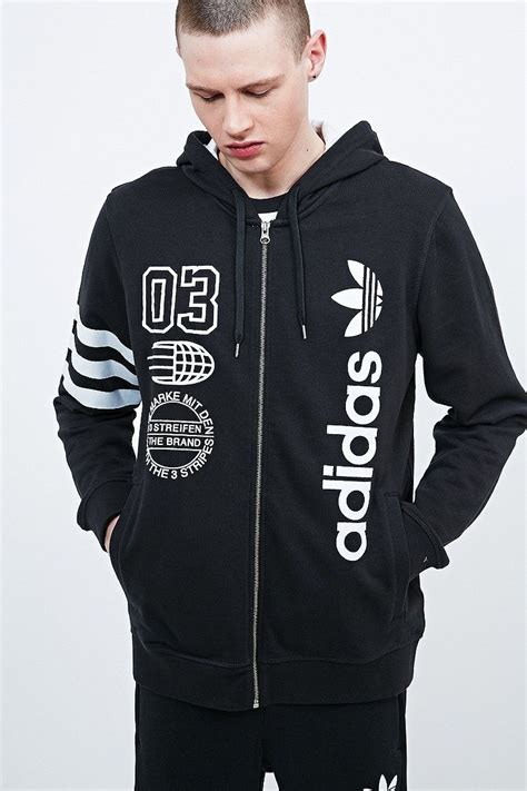 adidas Originals Logos Zip Hoodie in Black | Hoodies, Adidas originals logo, Mens sweatshirts