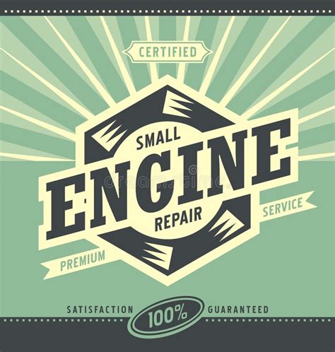 Small Engine Repair Retro Ad Design Stock Vector - Illustration of ...