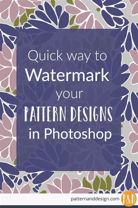 A quick way to create a watermark for your pattern designs | Pattern design, Surface pattern ...