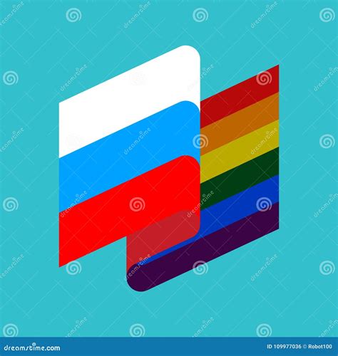 Russia LGBT Flag. Russian Symbol of Tolerant Stock Vector ...