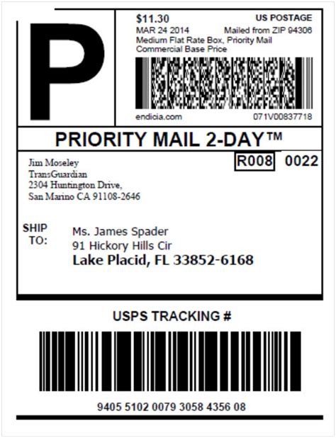 Usps Shipping Label Template Free - multifilesbridge