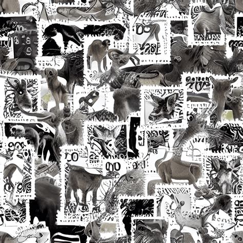 Jumbled Animal Postage Stamp Pattern · Creative Fabrica