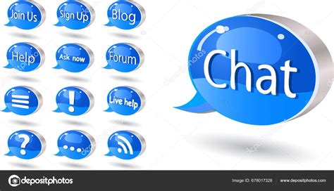 Chat Button Message Icon Set Stock Vector by ©DesignPicsInc 678017328