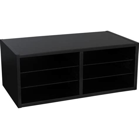 Black 6-Slot Mail Center With Trays 6 Colors - 1 mail center, 6 trays ...