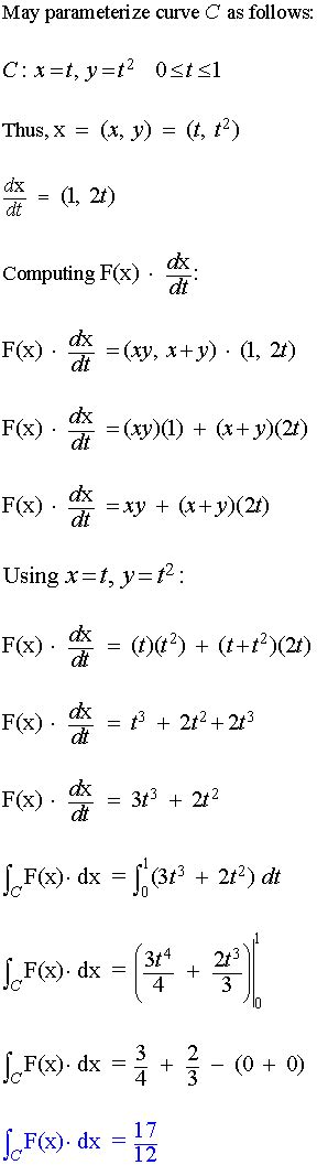 Line Integral of a Vector Field