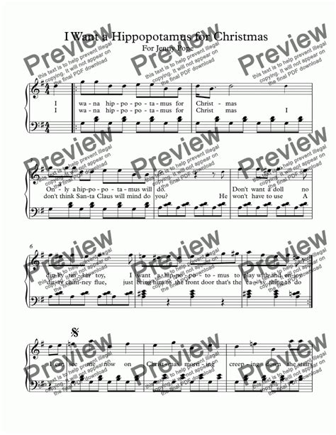 I Want a Hippopotamus for Christmas - Download Sheet Music PDF file