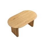 Maru Oval 6-8 Seater Extending Oak Pedestal Dining Table, Oak | daals