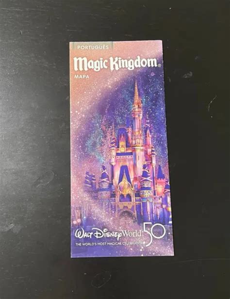 50TH ANNIVERSARY MAGIC Kingdom guide park map in Portuguese 2021 Disney World $1.99 - PicClick