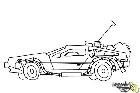 Delorean Time Machine Drawing Easy I drew the model in a cardboard cut ...