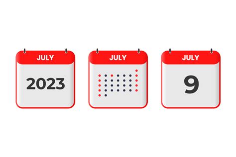 July 9 calendar design icon. 2023 calendar schedule, appointment ...