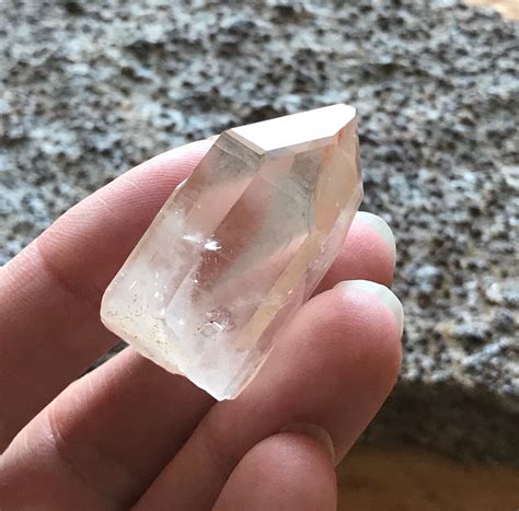 Pink Lemurian seed crystal point - pendant size - 1 1/2 inches X 7/8 inches