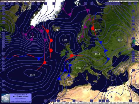 UK Weather - Surface Pressure Barometric Isobar Charts