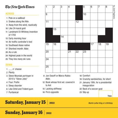 2022 The New York Times Mini Crossword Page-A-Day Calendar by Workman ...