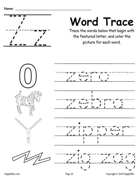 Letter A Words - Alphabet Tracing Worksheet – SupplyMe