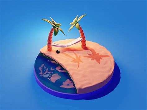 low poly island on Behance