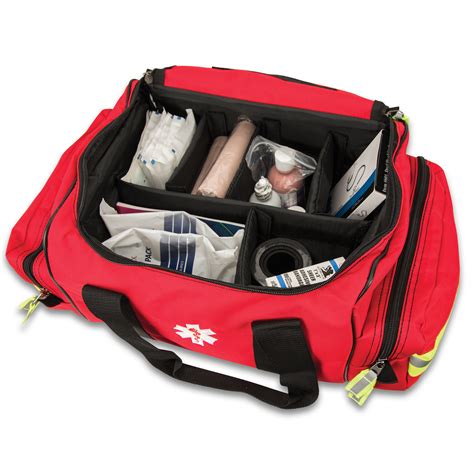 Red First Responder Bag Spacious Compartments, Zippered