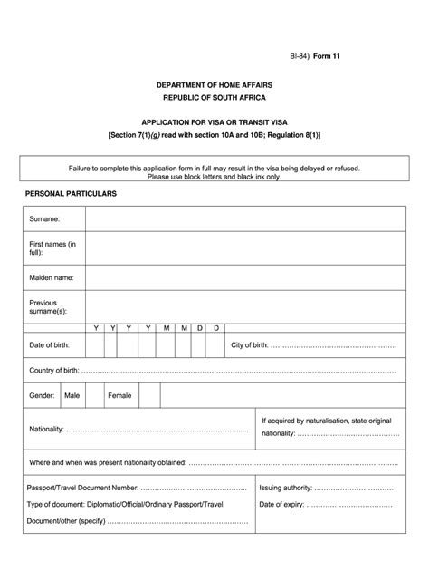 Passport Application Form South Africa - Printable Form 2024