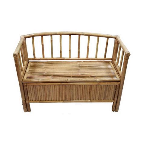 Bamboo 54 Coastal Bamboo Storage Bench at Lowes.com