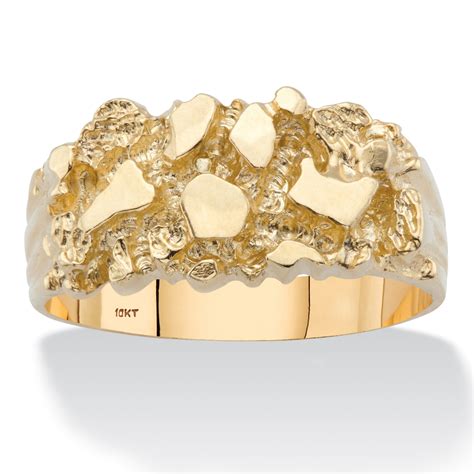 Men's Solid 10k Yellow Gold Nugget Ring at PalmBeach Jewelry