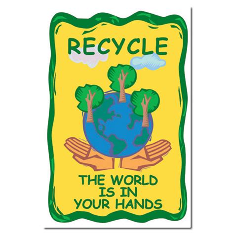 AI-rp154 - Recycle The World Is IN Your Hands Recycling Poster