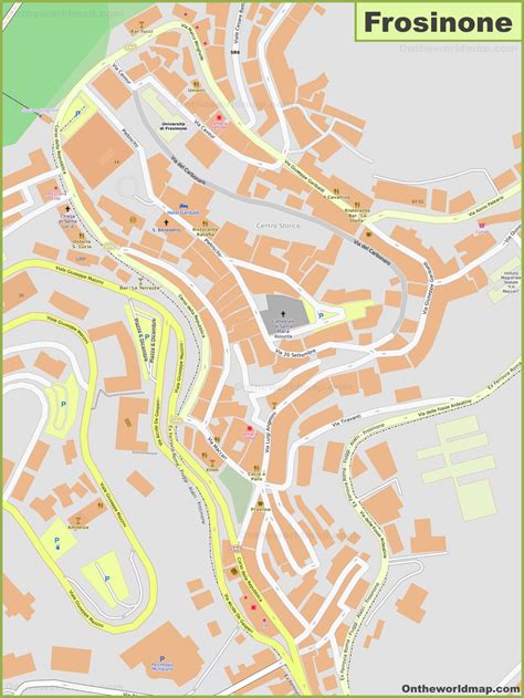 Frosinone Old Town Map - Ontheworldmap.com