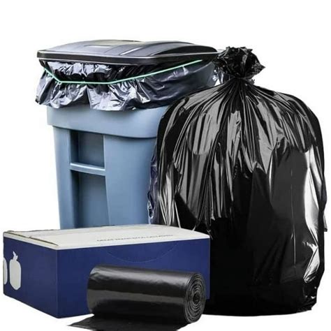 Plasticplace 95-96 Gal Black Heavy Duty Trash Bags, 1.2 Mil, 61x68 in ...