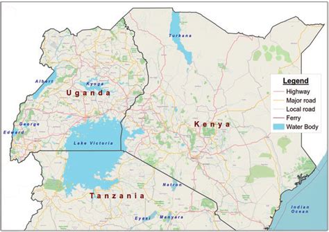 Location of nomination sites in Kenya, Tanzania and Uganda (The names ...