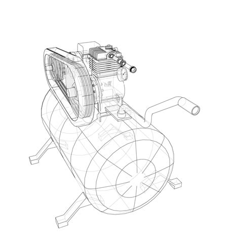 Outline Air Compressor Vector Industry Compressor Design Vector ...