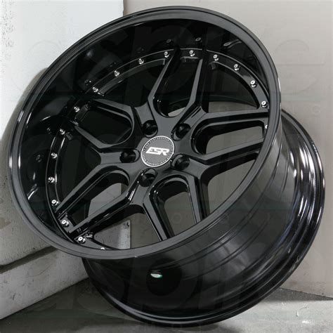 18x10.5 ESR CS15 5x120 Custom 22 Gloss Black Wheels Rims Set(4) Alloy - Wheels