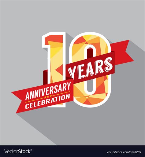 10th years anniversary celebration design Vector Image