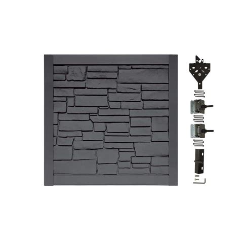 SimTek 4 ft. x 4 ft. EcoStone Dark Gray Composite Privacy Fence Gate ...