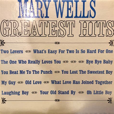 Mary Wells – Greatest Hits (1964, Vinyl) - Discogs