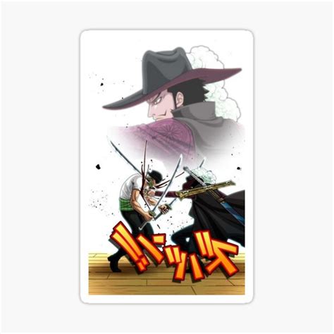 "Zoro vs Mihawk One Piece" Sticker for Sale by BlakeArchibald | Redbubble