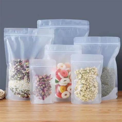 10Pcs/lot Food Baking Packaging PE Plastic Food Bag Ziplock Packing Food Bag Resealable Pouch ...