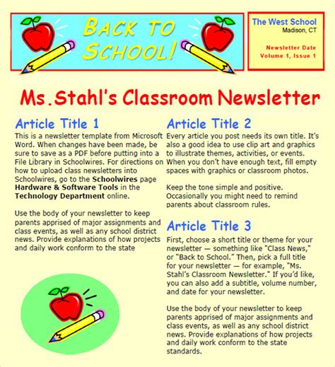FREE 9+ Sample Classroom Newsletters in PDF | MS Word | PSD | HTML