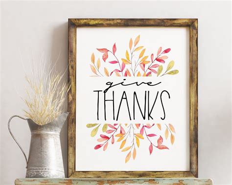 Give Thanks / Give Thanks Printable / Thanksgiving Decor / Thanksgiving ...