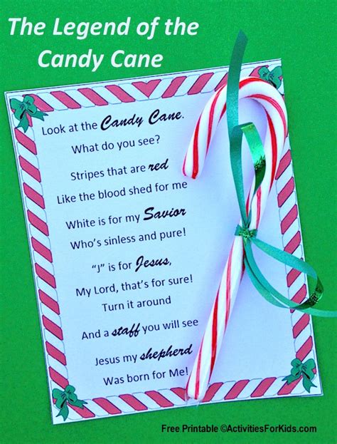 The Legend Of The Candy Cane Printable