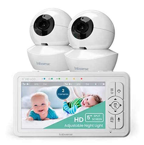 Babysense 5" HD Split-Screen Baby Monitor, Video Baby Monitor with 2 ...