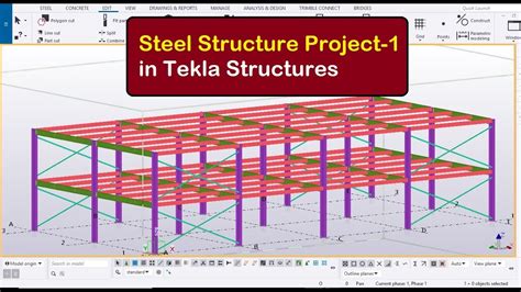 Steel Structure Project 1 in Tekla Structures - YouTube