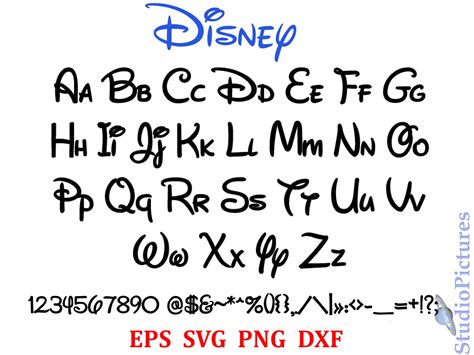 Walt Disney Font svg font svg alphabet Svg Dxf Png